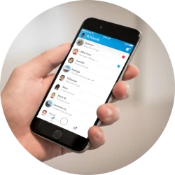 Smartphone con aplicación de mensajería segura Blowfish